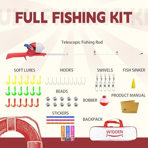 Kids Fishing Pole (red)