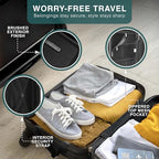 28 Inch Luggage with Spinner Wheels (Large 28-Inch Checked / Black)