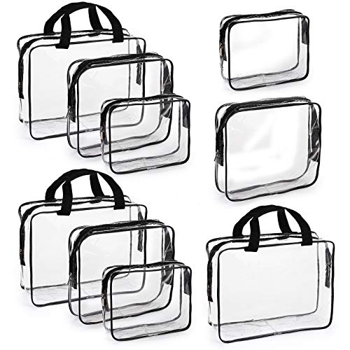 Set of 9 Clear Makeup Bags