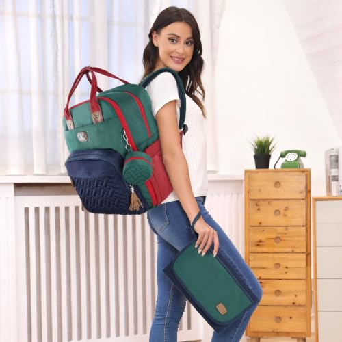 Diaper Bag Backpack with Portable Changing Pad (Colorblock Trio)