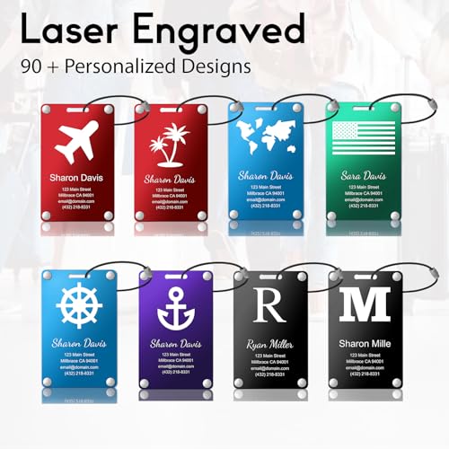 Personalized Luggage Tags (Sleek Bar-blue)