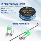 Fishing Rod and Reel Combo (2 Rod & 2 Reel Spinning Fishing Combo - Portable Fishing Rod Bag / 1.8M/6FT - B)