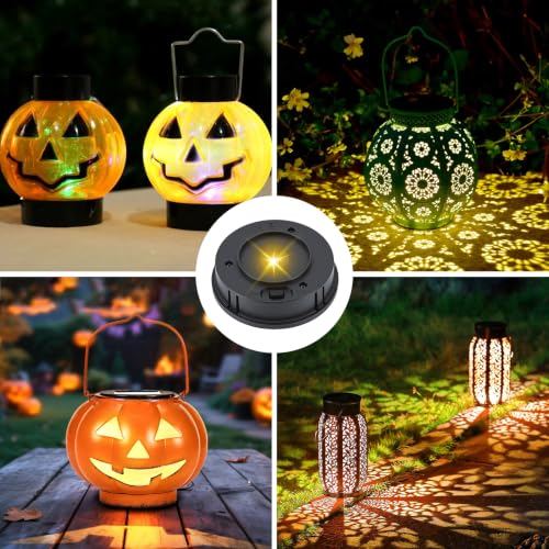 Solar Lights Replacement Top 4 Pack Lantern Light Solar Light Part 2.76 inch Waterproof Round Solar Replacement Lights Garden Patio Decor Light up Your Space (3.4 inch)