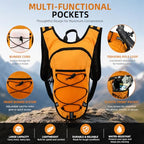 Lightweight Hydration Backpack 2L Water Bladder Pack (Orange / 2L Bladder)