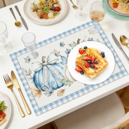 Fall Placemats Set of 6 (Blue Pumpkin)