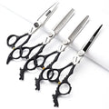 6/7-inch professional hairdresser set, stainless steel scissors hairdresser's exclusive hairdresser. (6 inch-4pc-B) (6 Inch-4pc-b)