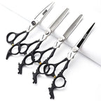 6/7-inch professional hairdresser set, stainless steel scissors hairdresser's exclusive hairdresser. (6 inch-4pc-B) (6 Inch-4pc-b)