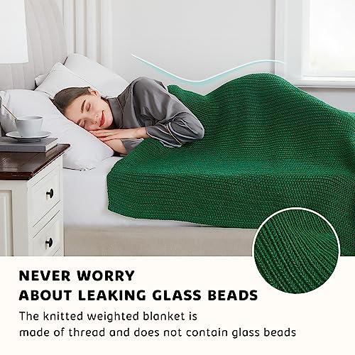 Knitted Weighted Blanket (30-deep Green / 48" x 72" | 15lbs)