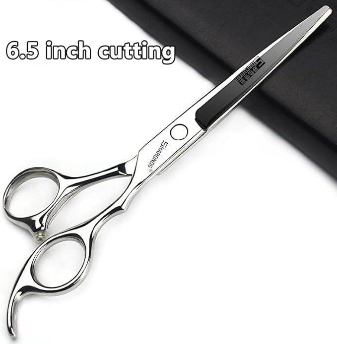 SHARONDS 7.0 Inch Stainless Steel Professional Barber Scissors Hair Thinning Scissors Hairdresser or Home Hairdresser Variant/Hybrid Scissors (Flat Cut Teeth Scissors Set) (6.5 inch-2pc)
