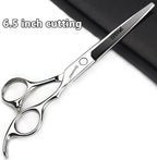 SHARONDS 7.0 Inch Stainless Steel Professional Barber Scissors Hair Thinning Scissors Hairdresser or Home Hairdresser Variant/Hybrid Scissors (Flat Cut Teeth Scissors Set) (6.5 inch-2pc)