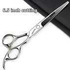 6.5 Inch Stainless Steel Professional Barber Scissors Hair Thinning Scissors Hairdresser or Home Hairdresser Variant (6.5 Inch-6pc)