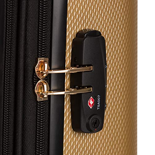 7272 Energie Expandable Hardside Luggage with Spinner Wheels and TSA Lock (Checked-Medium 24-Inch / Gold)