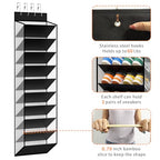 10 Tier Over Door Mesh Shoe Organizer with Large Deep Pockets (Piano White-1 Pack of 10)