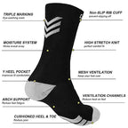 Compression Crew Socks for Men 15 (Large-X-Large / White-black-green-grey (4 Pairs))
