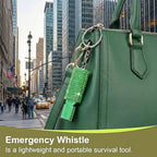 Three Tube Whistle Aluminum Alloy Survival Whistle for Outdoor Needs Sports Referee Emergency (green)
