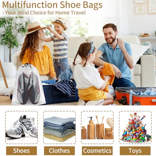 20 Pack Shoe Bags for Travel (Clear)