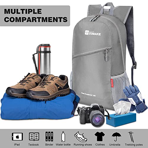 Lightweight Packable Backpack 20L (20 L / Silver Grey)