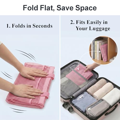 Mesh Shower Caddy Portable with Drawstring (Pink with Drawstring)