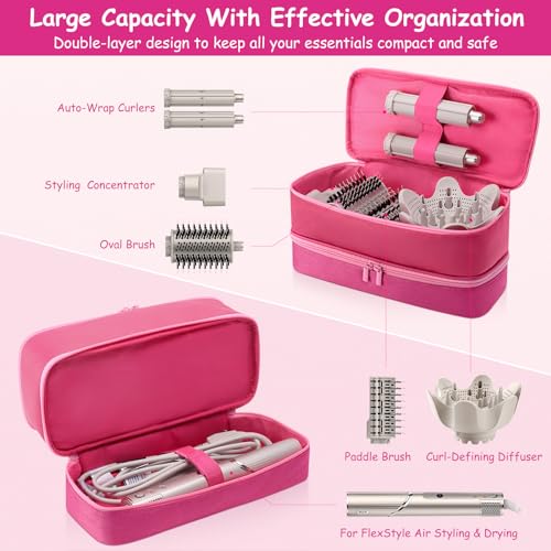Travel Carrying Case for Hair Dryer for Shark Flexstyle Double (P-PINK)