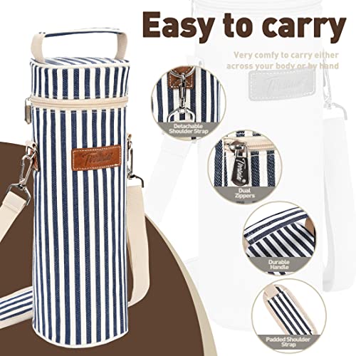 Single Wine Bottle Cooler Bag Carrier (Blue Stripe)