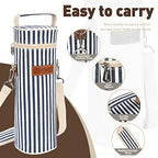 Single Wine Bottle Cooler Bag Carrier (Blue Stripe)