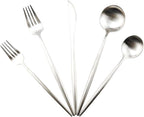 Matte Silver Silverware Set, Gugrida 5-Piece 18/10 Stainless Steel Satin Finish by Unknown