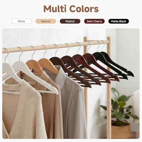 Wooden Coat Hangers (0.5"T (30 pack) / Dark Cherry Color)