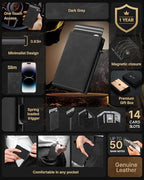 Mens Wallet Card Holder (Wax Oil Black)