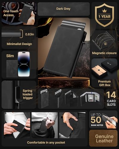 Mens Wallet Card Holder (Wax Oil Black)