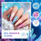 Beetles Glitter Gel Nail Polish Set (A - Blue Green Purple | Siren Scales)