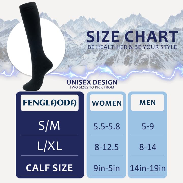8 Pairs Compression Socks for Men & Women 20 (Large-X-Large / 05-8 pairs-black/white2-NEW)