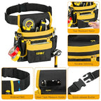Tool Belt,14-Pockets Tool Belts for Men with Magnetic Tool Pouch (Black&yellow)