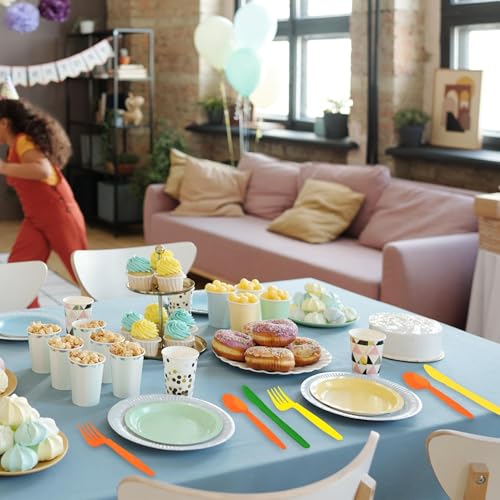360 Pieces Neon Party Plastic Cutlery Set (Neon Color)