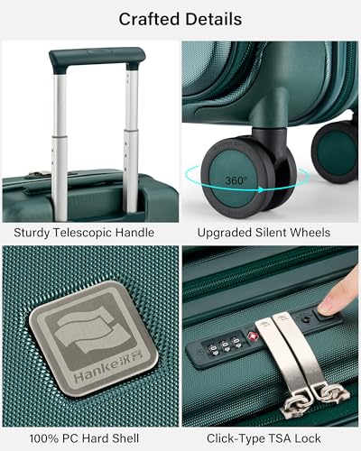 Expandable Medium Checked Luggage (Blackish Green / 24 Inch EXT)