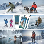 3D Waterproof Phone Pouch with Lanyard (1 Pack - Blue7.0")