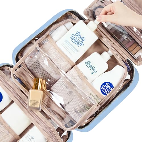 Travel Toiletry Bag for women (Large / Placid-Blue)