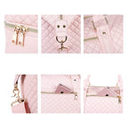 Leather Travel Bag with Shoe Pouch (Color / Pink)