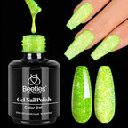 Beetles Green Glitter Gel Nail Polish (H - Flakie Green | Lime Shock)