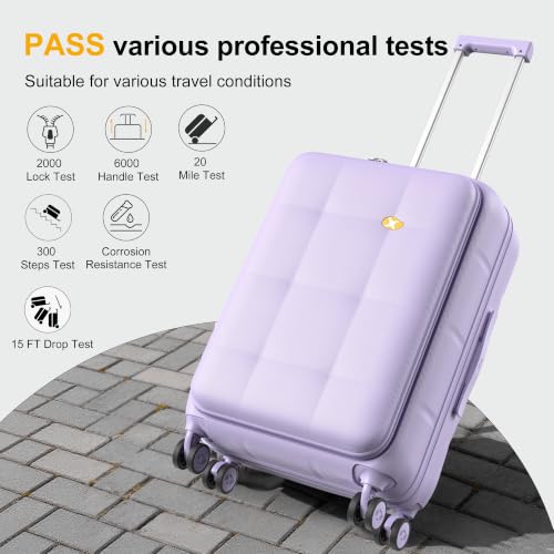24 Inch Expandable Checked Luggage Hard Shell Suitcase (24 inch / Purple)