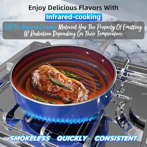 Deluxe DUXANO 14PC Healthy Pots and Pan With 9H Anti (Klein Blue)