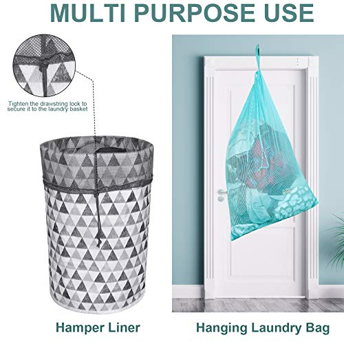Laundry Bags Mesh Heavy Duty 24" x 36" with Drawstring Closure (Black-3Pack)