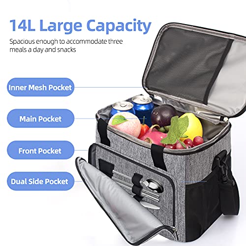 Insulated Lunch Bag (Grey / Large)