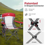 Heavy Duty 400lbs Mesh Back Camping Chairs with Lumbar Support (Red / 1PC)