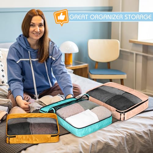 Packing Cubes for Suitcase Large Organizer Bags (Pastel / Mixed)