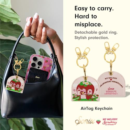 Keychain Case Compatible with Apple AirTag (My Melody X Strawberry Shortcake)