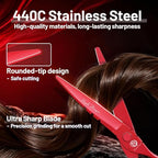 6 inch Hair Cutting Scissors Set with Bag for Barbers (6 inches / Red)