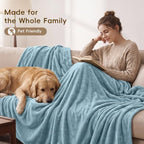 Fleece Blanket Twin 66x90 (Dusty Blue / Twin(66" X 90"))