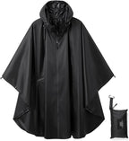 Rain Poncho Jacket Coat Hooded Zipper Style by salamra
