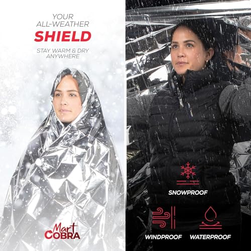 Emergency Blankets for Survival Gear and Equipment x6 (Silver / 6 pack)