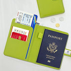 Premium Leather Passport Holder Covers Case (AU-Grass green)